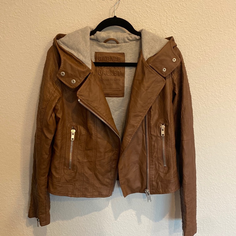 Garage traditional brown leather jacket